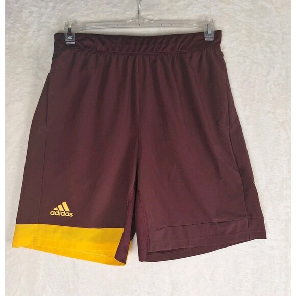 Arizona State Sun Devils Large Adidas shorts team issued MAROON GOLD Aeroready - Picture 1 of 14